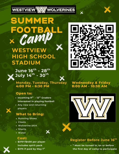 Westview Football Camp Flyer